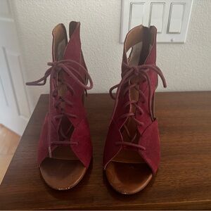 Seychelles Burgundy Lace-Up Sandals